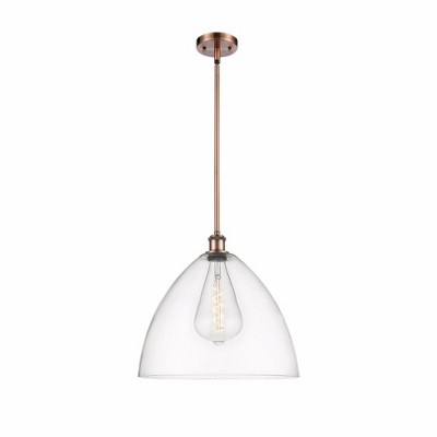 Bristol Glass - 1 Light Pendant In Industrial Style-16.75 Inches Tall and 16 Inches Wide