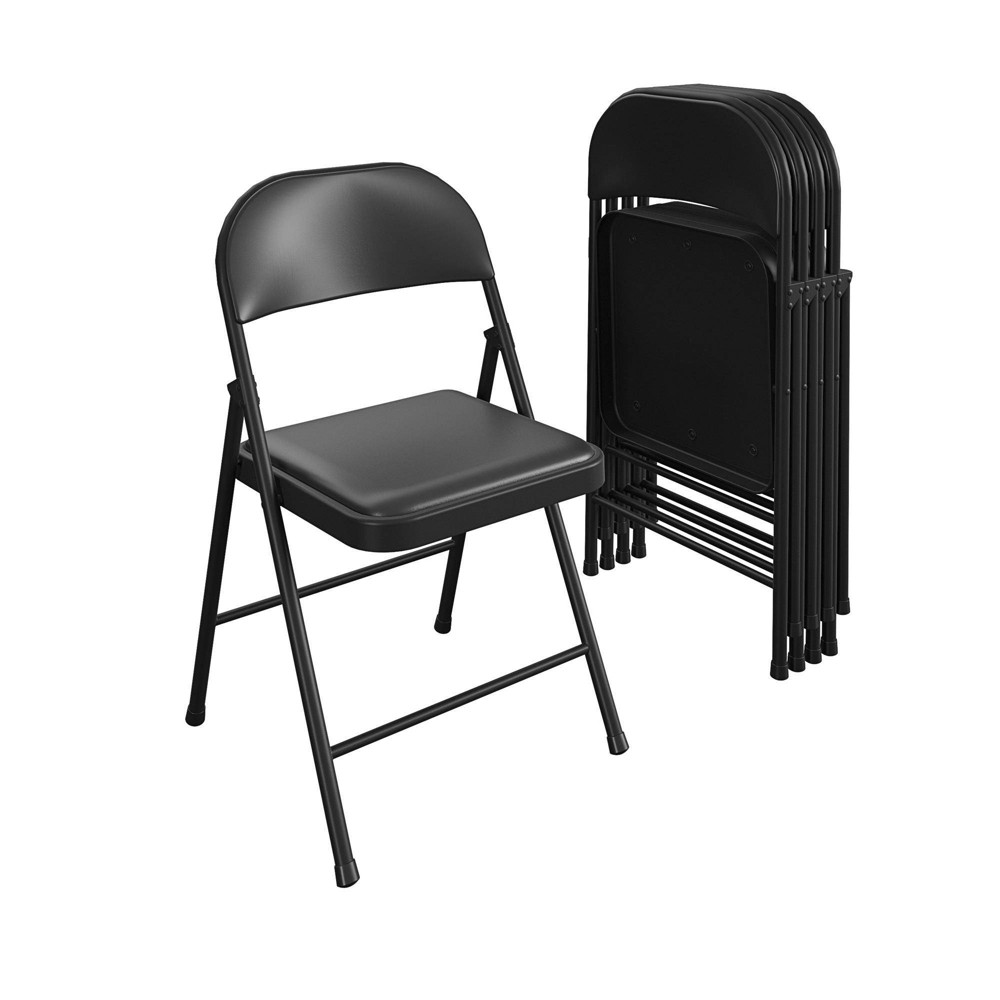 Cosco 4pk Smartfold Folding Chairs Vinyl Black