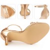 Perphy Women's Open Toe Ankle Buckle Strap Stiletto Heel Strappy Sandals - 3 of 4
