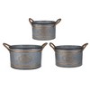 YUHAO Set of 3 Huxley Metal Decorative Planters - Modern Iron Art Pots for Indoor Outdoor Home Garden Decor - 3 of 4
