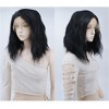 Unique Bargains Women's Heat Resistant Medium Long Natural Curly Synthetic Fibre Lace Front Wigs Black 14" - 3 of 4