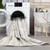 Washable Modern Interwoven Lines Area Rug, Low Pile Non Slip Indoor Runner, Easy Clean for Home Office - 2 of 4