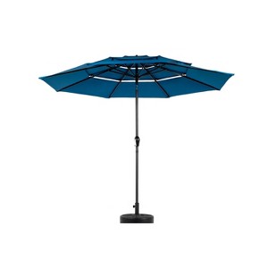 XINGHANZHENXUAN khaki 3-Tier Auto-Tilt Patio Umbrella, Outdoor Market Table Umbrella with Crank Handle for Deck, Pool, Garden - 1 of 4