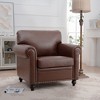 37.4"W PU 1-Seater Sofa with Comfortable Cushion, Silver Bubble Nail Decoration and Detachable Seat - 2 of 4