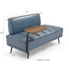 SKRAN Faux Leather Upholstered With side table, 360-degree Swivel tray couch,Window Bench with Metal Legs for Bedroom, Living Room - 3 of 4