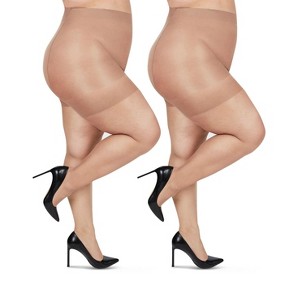 MeMoi 2 Pair Curvy Silky Sheer Ct Pantyhose City - 1 of 1