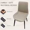 Modern PU Leather Dining Chairs Set of 4, Armless Upholstered Accent Chairs with Black Metal Legs for Kitchen, Dining Room, or Living Room-Tanpinhause - 4 of 4