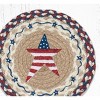 Earth Rugs Round Trivet – 10"x10" Primitive American Star Printed Braided Jute Mat in Patriotic Country Folk Style - 2 of 3