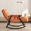 KTMBDW Casual Rocking Chair, Teddy Upholstered Rocker with Side Pocket, Modern Lounge Accent Chairs for Nursery, Living Room, Bedroom - 3 of 4