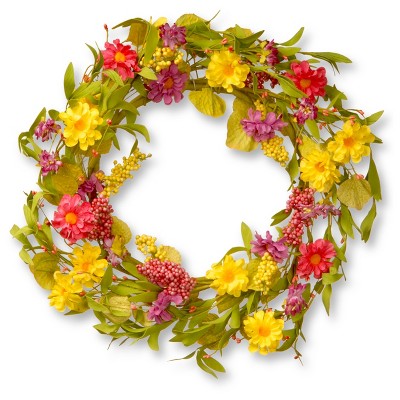 Artificial Daisy Wreath Yellow 20" - National Tree Company