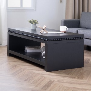 47" Wood Coffee Table with Beaded Trim - 1 of 4