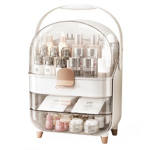 Dustproof Acryl Makeup Organizer With 2 Drawers 1 Large Storage Space - 1 of 4
