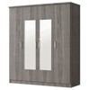 TIRAMISUBEST 3-Door Shutter Wardrobe with shelves - Mobile Lateral Filing Cabinet, Locking Wheels, Adjustable Shelf - 4 of 4