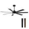 Airsurfer 60-in Matte Black Ceiling Fan with LED Light, 7 Blades, Wood Grain & Black Finish, Remote Included, Dual Downrods - 2 of 4
