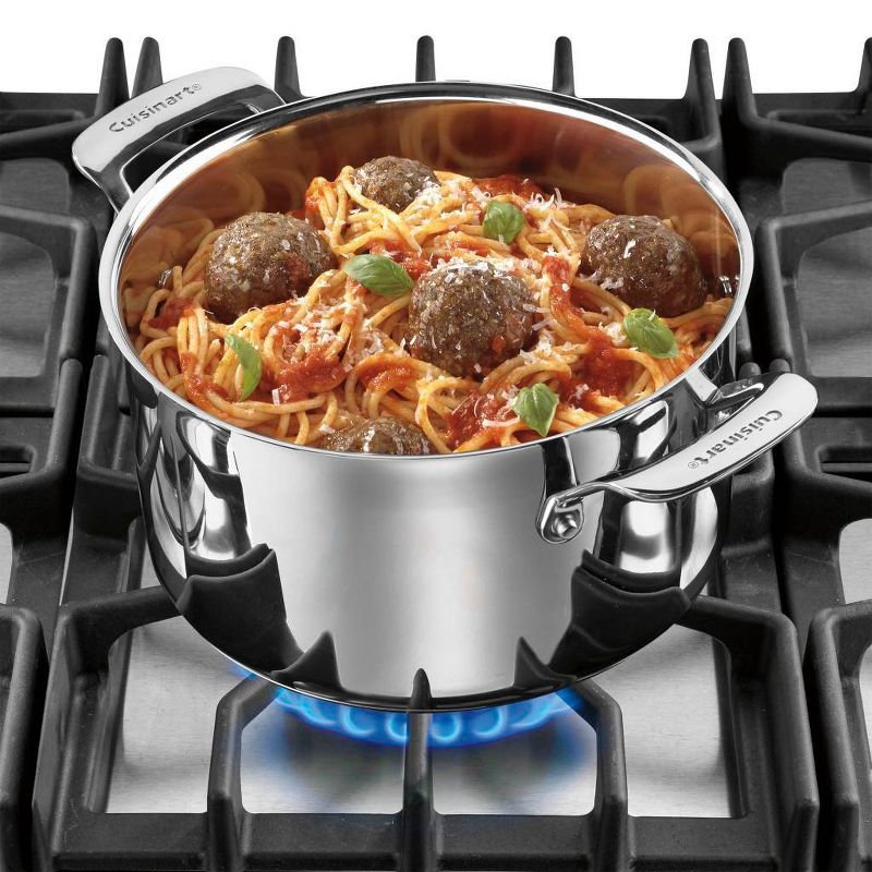 Cuisinart Classic 5.75qt Stainless Steel Pasta Pot with Straining Cover - 83665S-22, 4 of 8