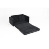 Velvet Linen 3-Fold Convertible Futon Couch Bed with Pull-Out Design & Side Storage - 3 of 4