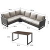 Buenhomino Patio Furniture Set 4 Piece, Wicker Rattan Sofa Couch with Thick Cushion and Coffee Table, L Shape All Weather Outdoor Conversation Set - 3 of 4