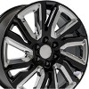 OE Wheels LLC CV39-22090-6550-28B-ic Black Wheel with Chrome Painted (22 x 9. inches /6 x 139 mm, 28 mm Offset) - 3 of 3
