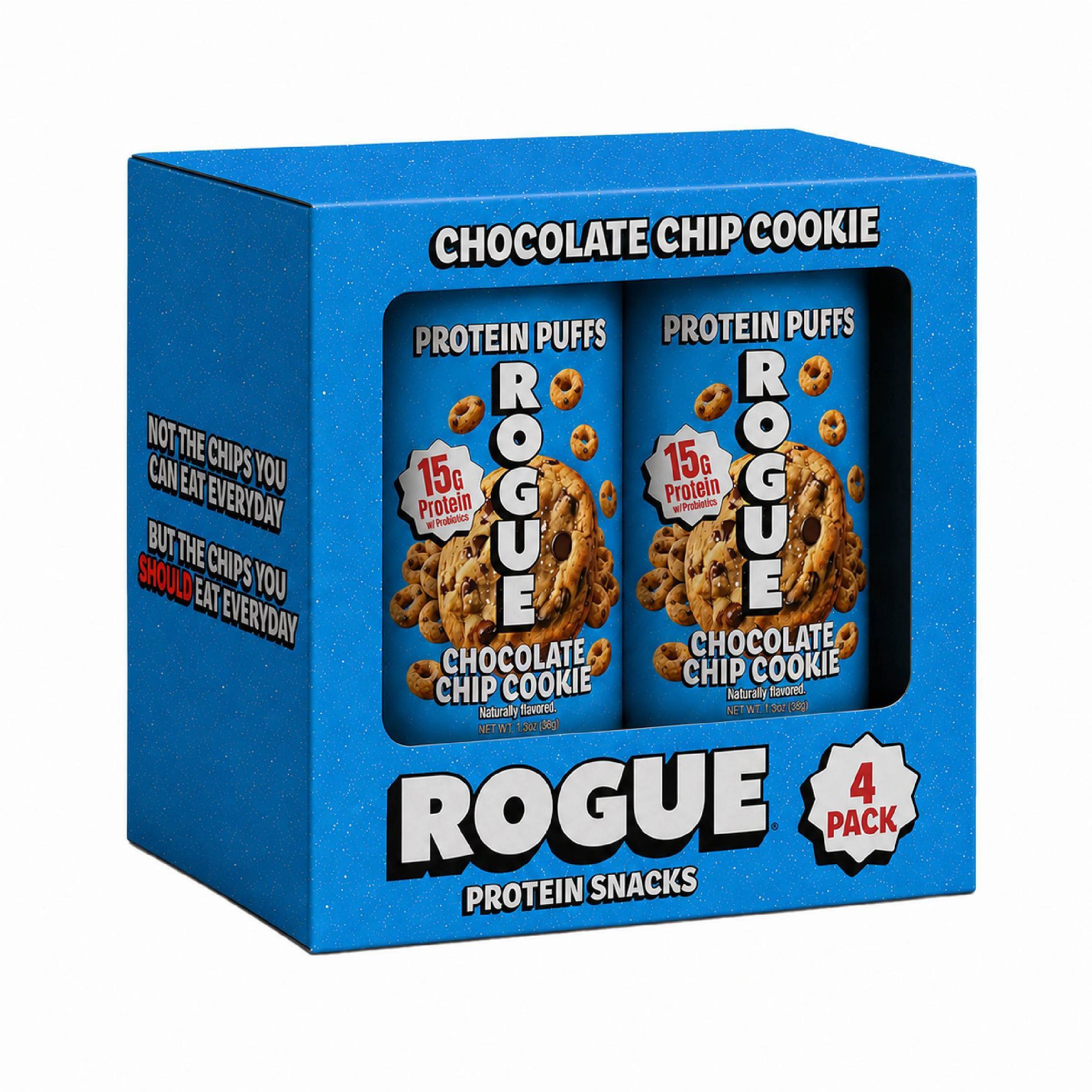 Rogue Protein Snacks Chocolate Chip Cookie Protein Chips - 15g Protein - 5.4oz/4pk