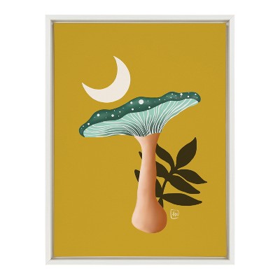 Kate and Laurel Sylvie Wintertide Moonrise Framed Canvas by Erika Wynn, 18x24, White