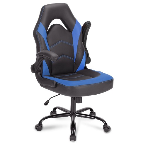 PU Leather Ergonomic Gaming Chair with Flip-up Armrest | FIRNEWST | Blue - image 1 of 3