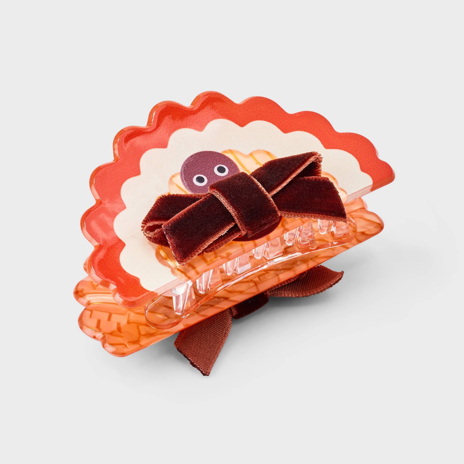 Thanksgiving Turkey Claw Hair Clip - Brown/Orange