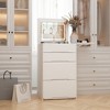 FUFU&GAGA Space-Savvy White Vanity Ensemble: Foldable to Cabinet Equipped with Adjustable Light - 3 of 4