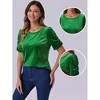 Allegra K Women's Round Neck Puff Short Sleeve Party Clubwear Velvet Top - 2 of 4