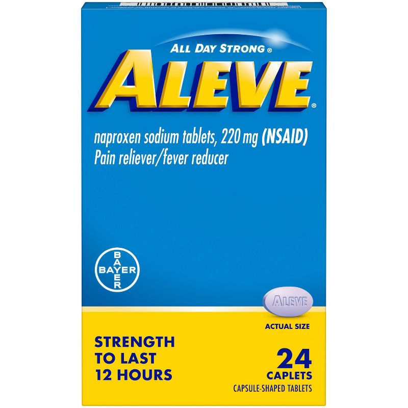 Aleve Naproxen Sodium Pain Reliever Caplets (NSAID) - 24ct, 1 of 7