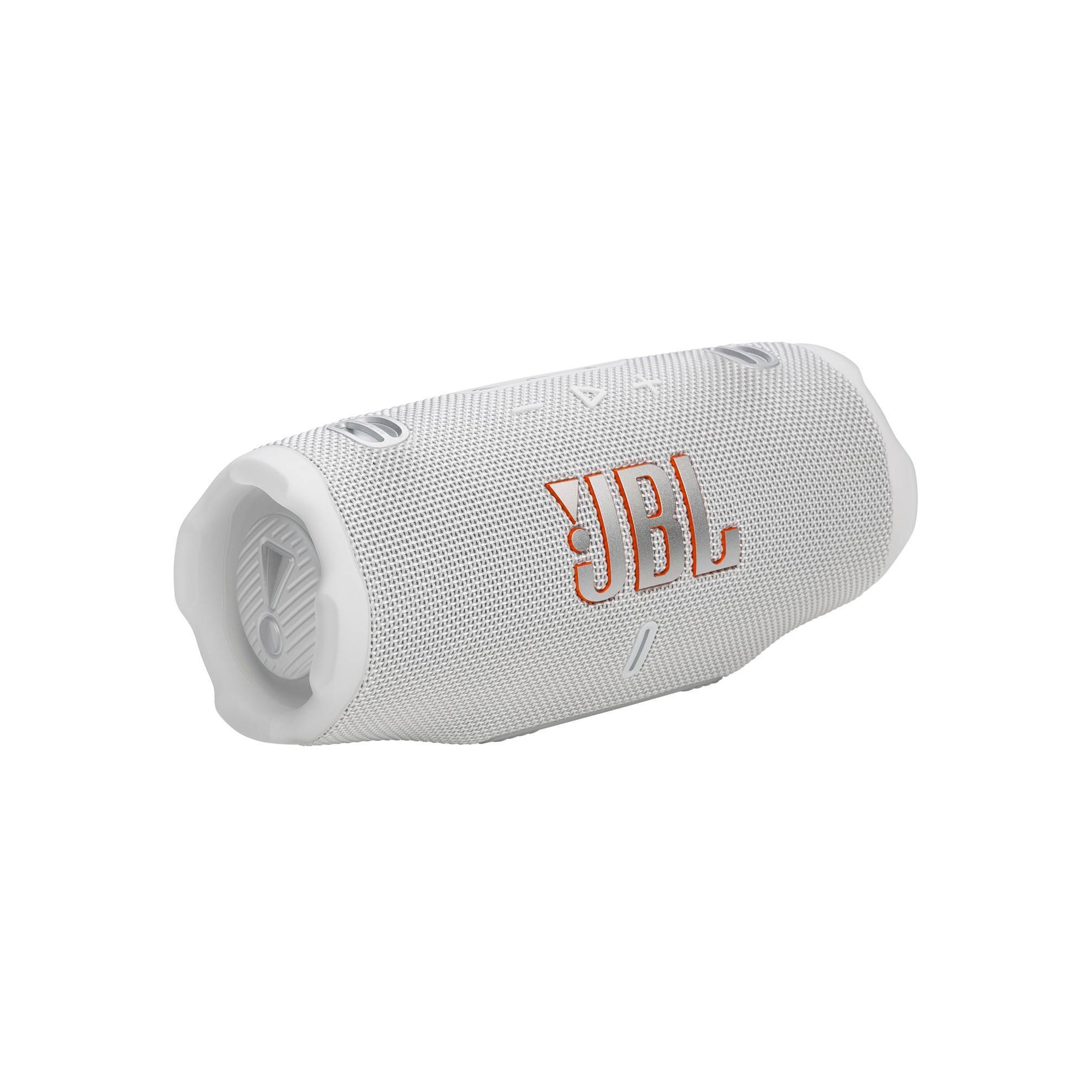 JBL Charge 6 Portable Speaker - White: Bluetooth, IP68, USB-C, 28H Battery