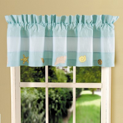 C&F Home Pastel Shells Blue Valance