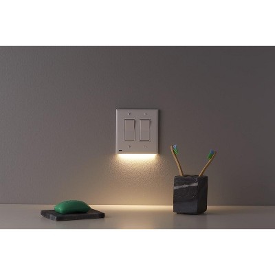 White Double-Gang LED Night Light Wall Plate