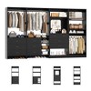Besiost Set of 4 Closet Organizer System with Wood Drawers, 104-In Freestanding Wardrobe with Mirror and Hanging Rods - 4 of 4