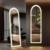 FURNIinspire Full Length Mirrors Arched Floor Standing Mirror With Stand, Wall Mounted Hanging Full-Body Mirror For Bedroom, White, 16"*60" - 2 of 4