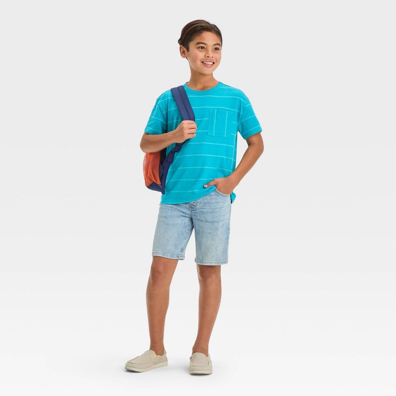 Boys' Short Sleeve Textured Striped T-Shirt - Cat & Jack™, 4 of 5