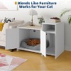 Cat Litter Box Enclosure with Barn Door Hidden Litter Box Cover Dog Proof Furniture - 2 of 4