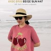 4E's Novelty Women's Floppy Sun Hat with Sunglasses, UPF 50+ UV Protection, Packable Straw Beach Hat with Ponytail Hole, Adjustable Fit – Beige - 4 of 4