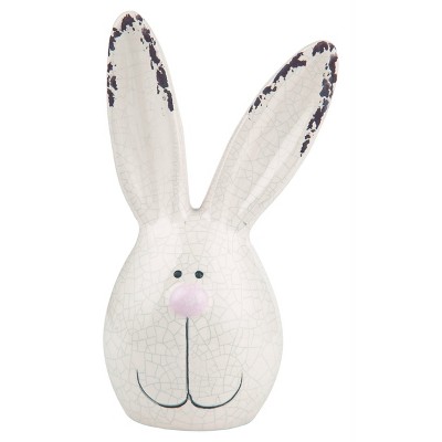Transpac Large Dolomite Bunny Head Decorative Object Animal Figurine Ceramic Easter White Tabletop Accent Indoor Use Gift Giving and Hostess Gifts