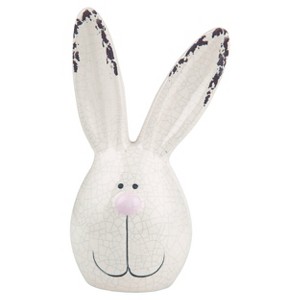 Transpac Large Dolomite Bunny Head Decorative Figurine Ceramic Easter Tabletop Accent for Spring Decor - 1 of 1