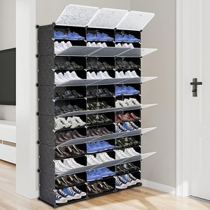 Shoe Rack Organizer,36 Grids Expandable Plastic Shoe Shelves,12 Tier Shoe Storage Cabinet for 72 Pair of Shoes,for Closet, Entryway, Hallway, Bedroom - 1 of 4