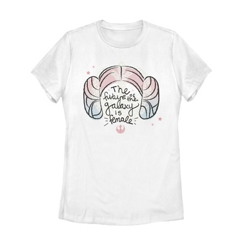 Champagne Hilsen sur Women's Star Wars Rebel Leia Future Galaxy Is Female T-shirt - White -  Large : Target