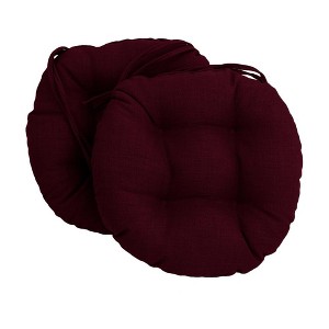 Blazing Needles, 16-inch Spun Polyester Solid Outdoor Round Tufted Chair Cushions (Set of 2) - 1 of 1