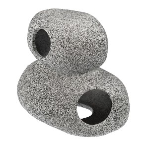 Unique Bargains Ceramic Aquarium Hideaway Rock Cave Fish Tank Decoration Gray 3.54"x2.95"x3.7" - 1 of 4