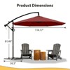 FONTOI 360° Rotation Outdoor Umbrella with Crank Handle, Rectangular Market Umbrella with 8 Ribs for Patio, Backyard, Red, 114.17"*81.49"*114.17" - 3 of 3