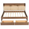 NicBex Wood Twin/Full Size Daybed with Upholstered Storage Shelves,USB Ports and 2 Drawers for Bedroom,Living Room,Apartment,Brown - 4 of 4