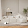 140" Curved Sectional Sofa with Chaise Lounge,High-Density Foam Cushion,Modern 3-Piece Couch for Living Room-Baofuwish - 2 of 4