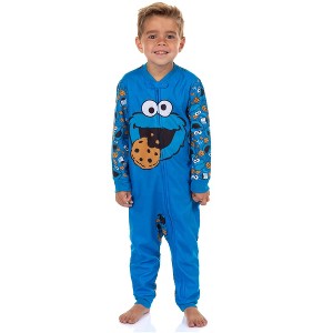 Sesame Street Cookie Monster Pajamas Toddler Zip Front Footless Sleeper - 1 of 4