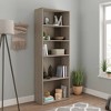 71.18"5 Shelves Beginnings Vertical Bookcase Silver Sycamore- Sauder: Modern Storage, MDF Frame: Paper Laminate Surface - 2 of 4