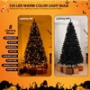 Angel Sar 8FT Pre-lit Black Christmas Tree, 550 LED Lights with Remote, 1450 Branch Tips, Hinged Design for Home Office Party - 3 of 4