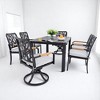 Mshliw 7-Piece Outdoor Patio Aluminum Furniture Set, Dining Table with 4 Dining Chairs & 2 Swivel Rockers, Sunbrella Cushions, Brown Frame - 2 of 4